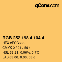 カラーコード: RGB 252 198.4 104.4 | qconv.com