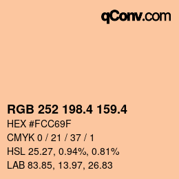 カラーコード: RGB 252 198.4 159.4 | qconv.com