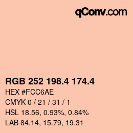 カラーコード: RGB 252 198.4 174.4 | qconv.com