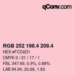 カラーコード: RGB 252 198.4 209.4 | qconv.com