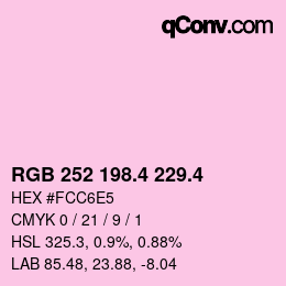 カラーコード: RGB 252 198.4 229.4 | qconv.com