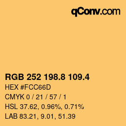 カラーコード: RGB 252 198.8 109.4 | qconv.com