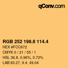 カラーコード: RGB 252 198.8 114.4 | qconv.com