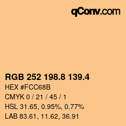 カラーコード: RGB 252 198.8 139.4 | qconv.com