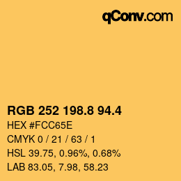 カラーコード: RGB 252 198.8 94.4 | qconv.com