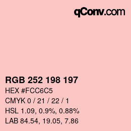 Color code: RGB 252 198 197 | qconv.com