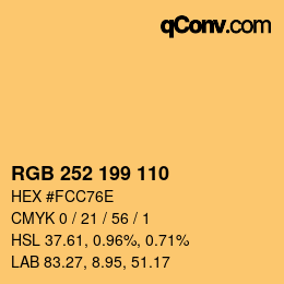 Color code: RGB 252 199 110 | qconv.com