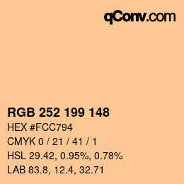Color code: RGB 252 199 148 | qconv.com