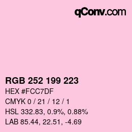 颜色代码: RGB 252 199 223 | qconv.com