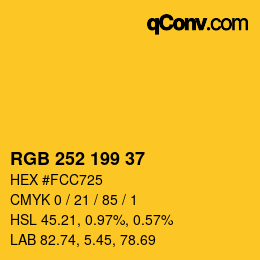 カラーコード: RGB 252 199 37 | qconv.com
