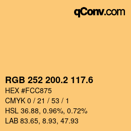 カラーコード: RGB 252 200.2 117.6 | qconv.com