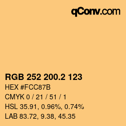 カラーコード: RGB 252 200.2 123 | qconv.com