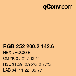 カラーコード: RGB 252 200.2 142.6 | qconv.com