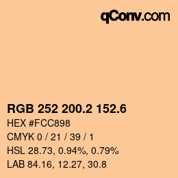 カラーコード: RGB 252 200.2 152.6 | qconv.com