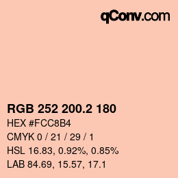 カラーコード: RGB 252 200.2 180 | qconv.com