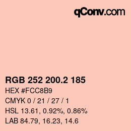 カラーコード: RGB 252 200.2 185 | qconv.com