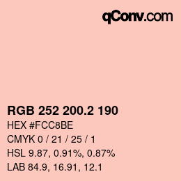 カラーコード: RGB 252 200.2 190 | qconv.com