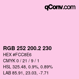 カラーコード: RGB 252 200.2 230 | qconv.com