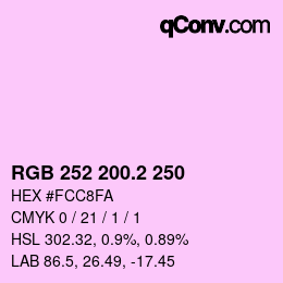 カラーコード: RGB 252 200.2 250 | qconv.com