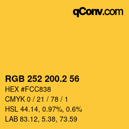 カラーコード: RGB 252 200.2 56 | qconv.com