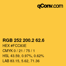 カラーコード: RGB 252 200.2 62.6 | qconv.com