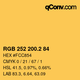 カラーコード: RGB 252 200.2 84 | qconv.com