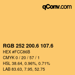 カラーコード: RGB 252 200.6 107.6 | qconv.com