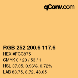 カラーコード: RGB 252 200.6 117.6 | qconv.com