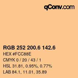 カラーコード: RGB 252 200.6 142.6 | qconv.com