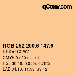 カラーコード: RGB 252 200.6 147.6 | qconv.com