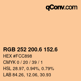 カラーコード: RGB 252 200.6 152.6 | qconv.com