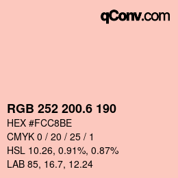 カラーコード: RGB 252 200.6 190 | qconv.com