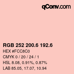 カラーコード: RGB 252 200.6 192.6 | qconv.com