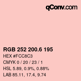 カラーコード: RGB 252 200.6 195 | qconv.com