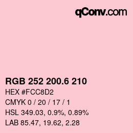 カラーコード: RGB 252 200.6 210 | qconv.com