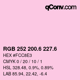 カラーコード: RGB 252 200.6 227.6 | qconv.com