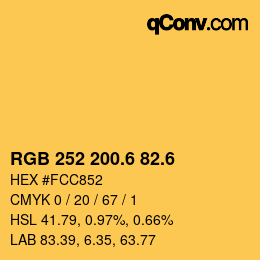 カラーコード: RGB 252 200.6 82.6 | qconv.com
