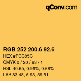 カラーコード: RGB 252 200.6 92.6 | qconv.com