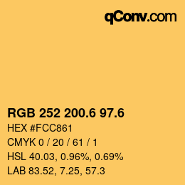 カラーコード: RGB 252 200.6 97.6 | qconv.com