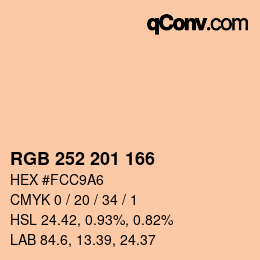 カラーコード: RGB 252 201 166 | qconv.com
