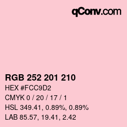 Color code: RGB 252 201 210 | qconv.com