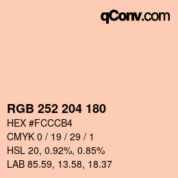 Color code: RGB 252 204 180 | qconv.com