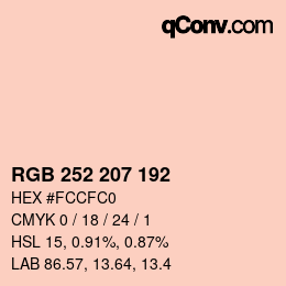 カラーコード: RGB 252 207 192 | qconv.com
