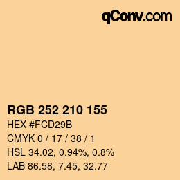カラーコード: RGB 252 210 155 | qconv.com