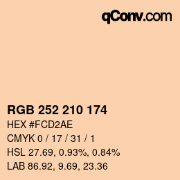 Color code: RGB 252 210 174 | qconv.com