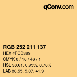 Farbcode: RGB 252 211 137 | qconv.com