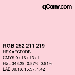 Color code: RGB 252 211 219 | qconv.com