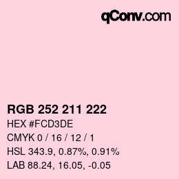 Color code: RGB 252 211 222 | qconv.com