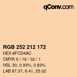 颜色代码: RGB 252 212 172 | qconv.com