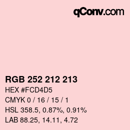 Farbcode: RGB 252 212 213 | qconv.com